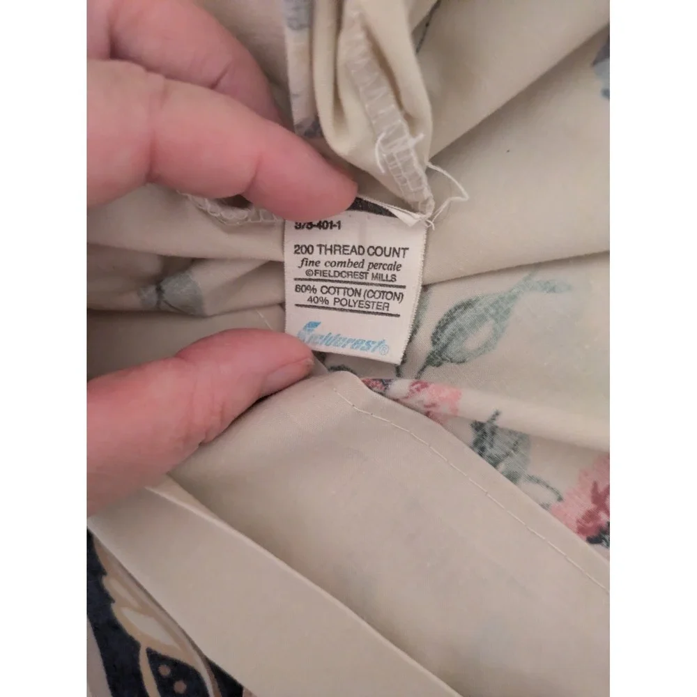 Fieldcrest floral sheet vintage